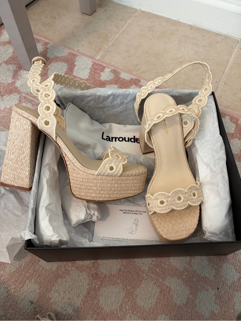 Larroude Dolly Beach Raffia Platforms - Picture 3 of 4